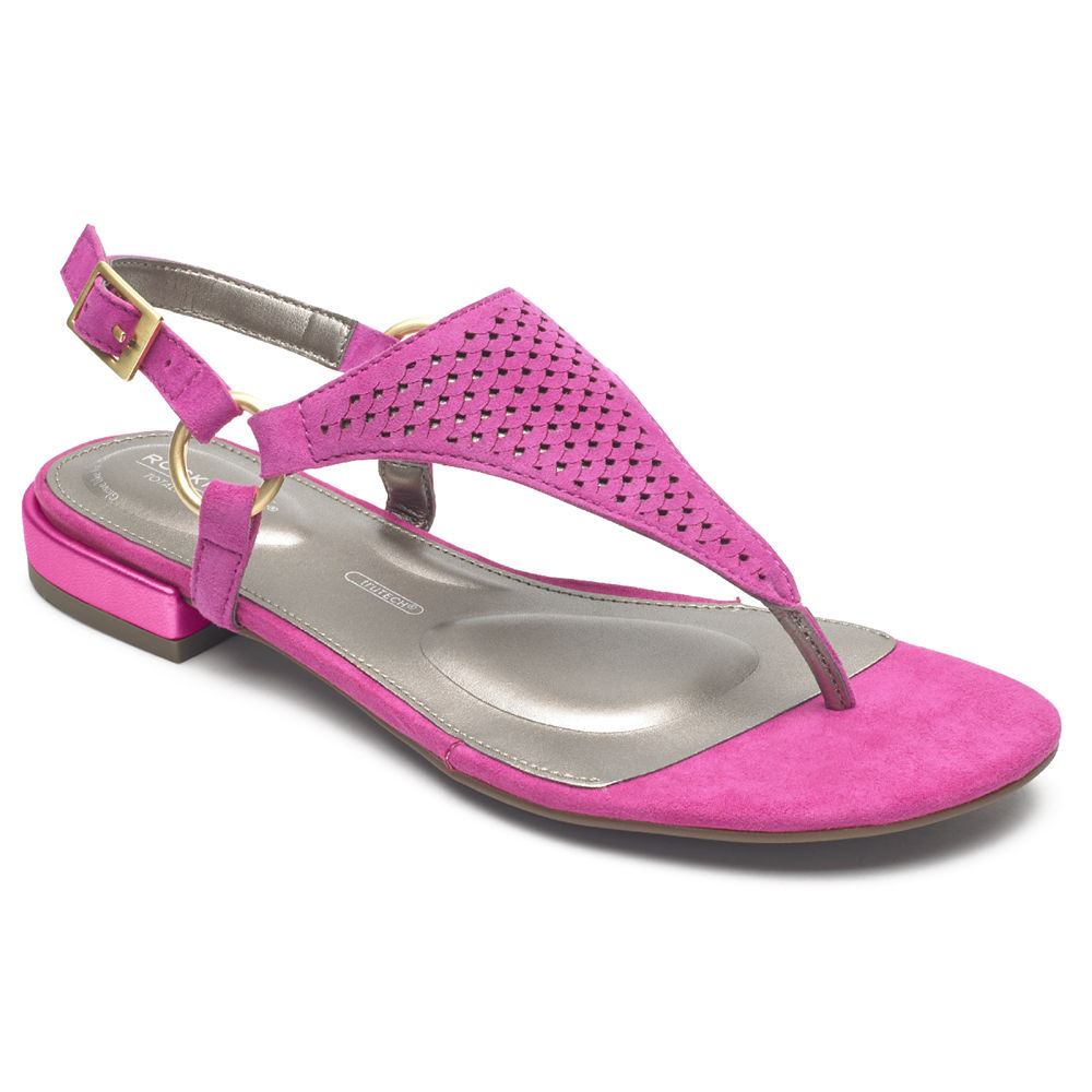 Rockport Sandals For Womens Pink - Total Motion Zosia Thong - EI3901257